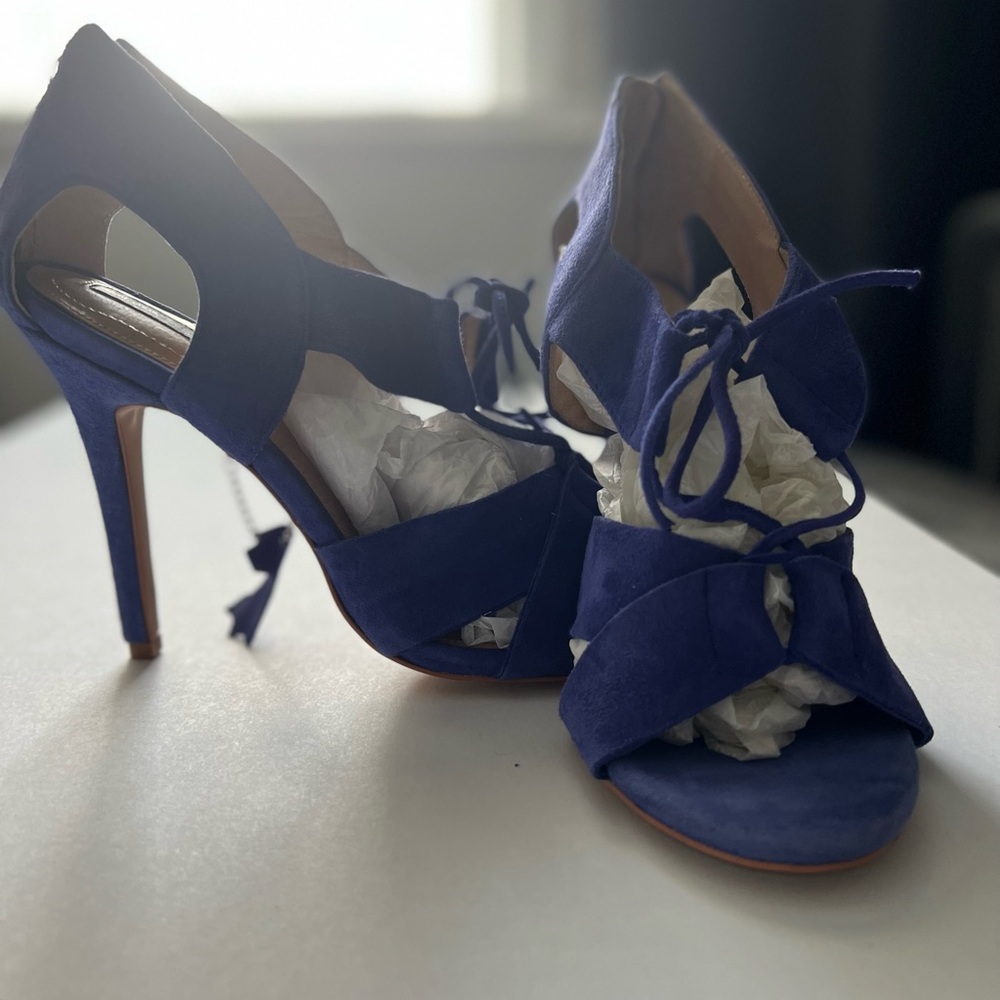 Vibrant Purple Suede High-heel Sandals